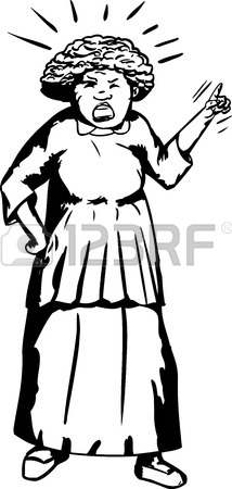 214x450 Cartoon Of Shouting Asian Muslim Woman Pointing Her Finger Royalty