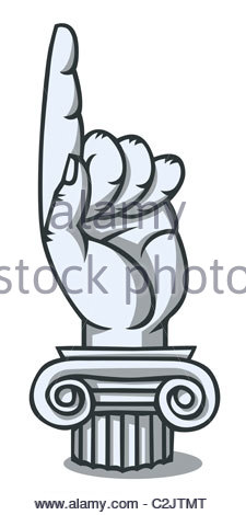 225x470 Cartoon Hand With Index Finger Pointing Over White Stock Photo