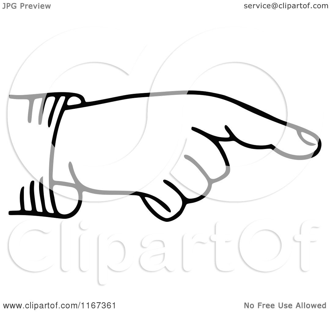 1080x1024 Clipart Of A Black And White Pointing Hand