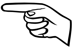 300x200 Hand Pointing Left Clipart