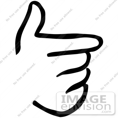 450x450 Clipart Of A Pointing Hand In Black And White