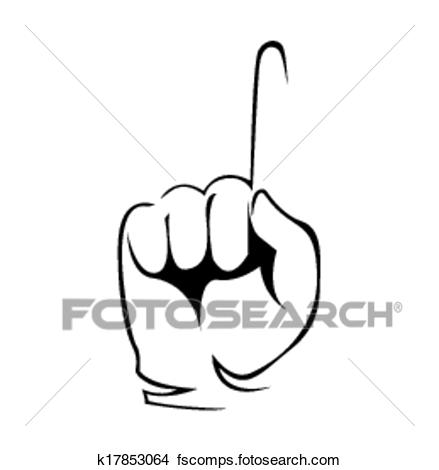 439x470 Clipart Of Pointing Hand Simple Symbol K17853064
