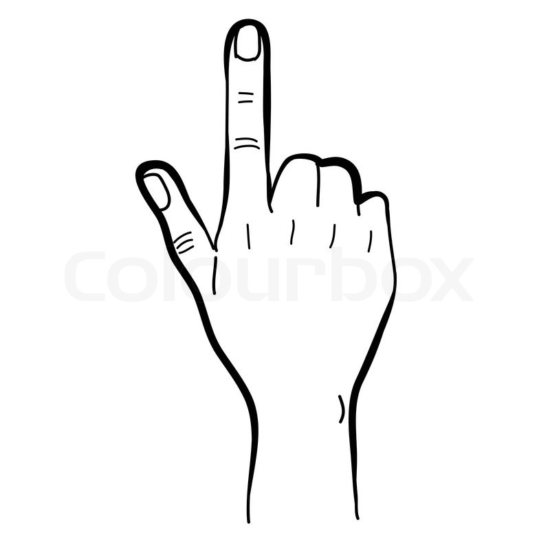 800x800 Hand Drawing Hand Pointing Stock Vector Colourbox