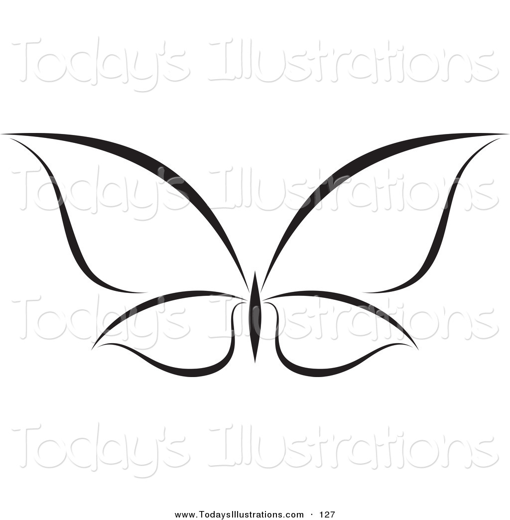 1024x1044 Clipart Of A Minimalist Black And White Butterfly Logo By Elena
