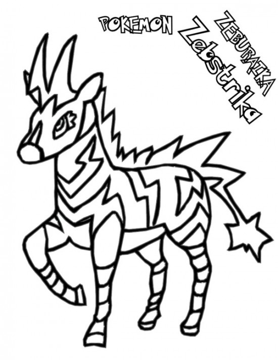 550x711 Pokemon Zebstrika Coloring Pages Pokemon Coloring Pages