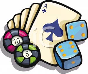 300x254 Image Poker Chips And Dice With Playing Cards