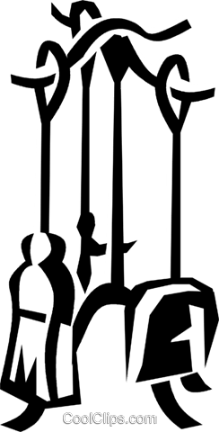 244x480 Fireplace Poker, Brush And Shovel Royalty Free Vector Clip Art