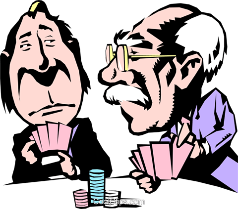 480x423 Cartoon Poker Players Royalty Free Vector Clip Art Illustration