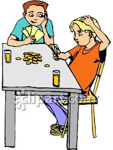 225x300 Teenage Boys Playing Poker Royalty Free Clipart Picture