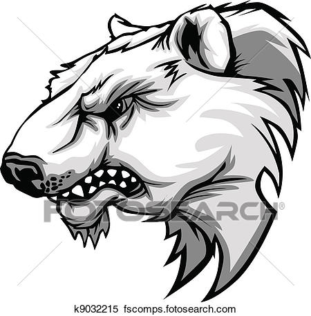 450x458 Clipart Of Polar Bear Mascot Head Vector Carto K9032215