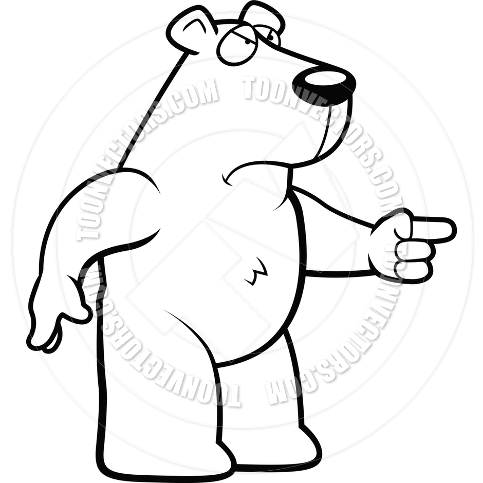 940x940 Angry Polar Bear (Black And White Line Art) By Cory Thoman Toon