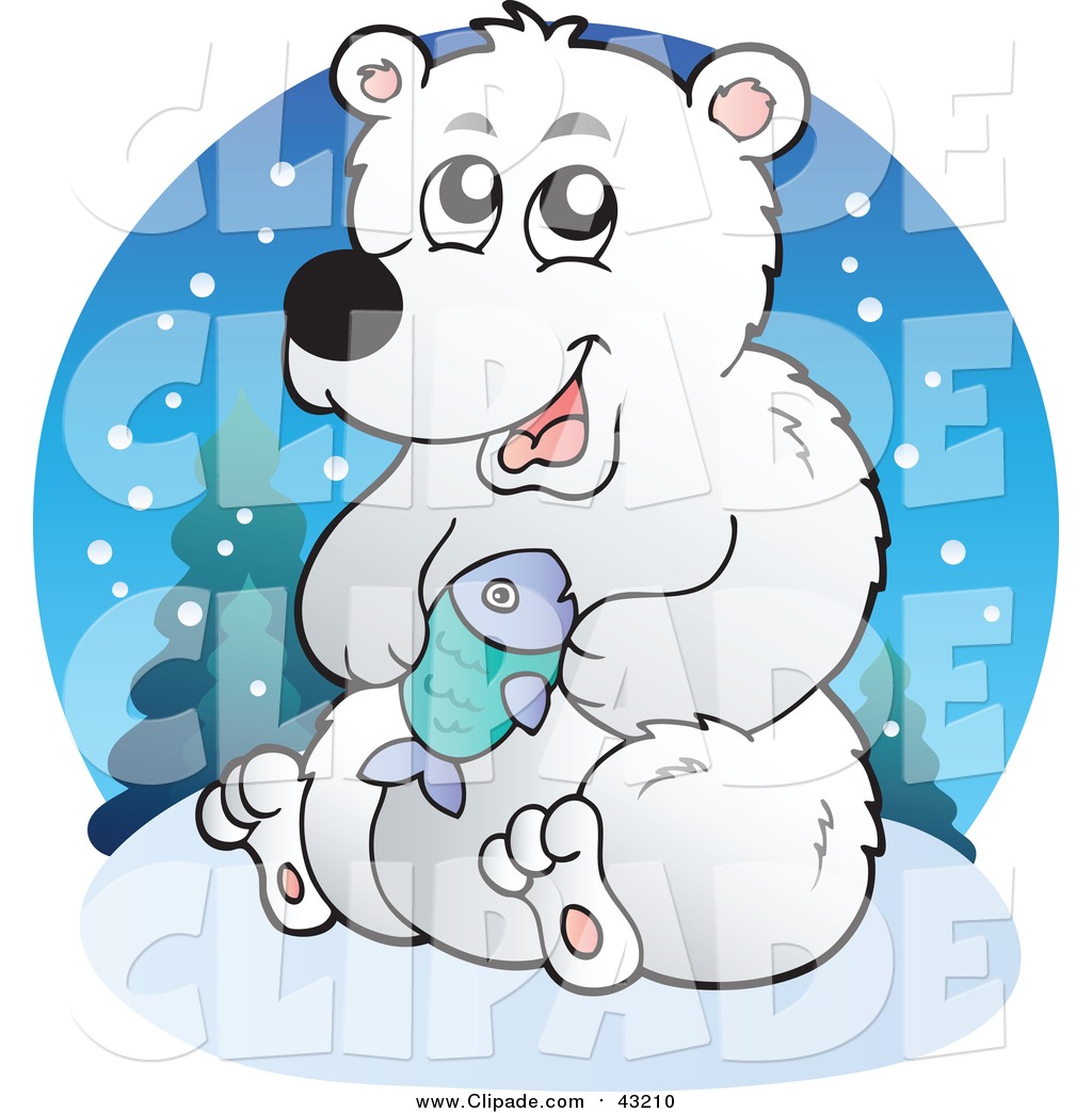 1024x1044 Clip Art Of A Polar Bear Holding A Fish By Visekart
