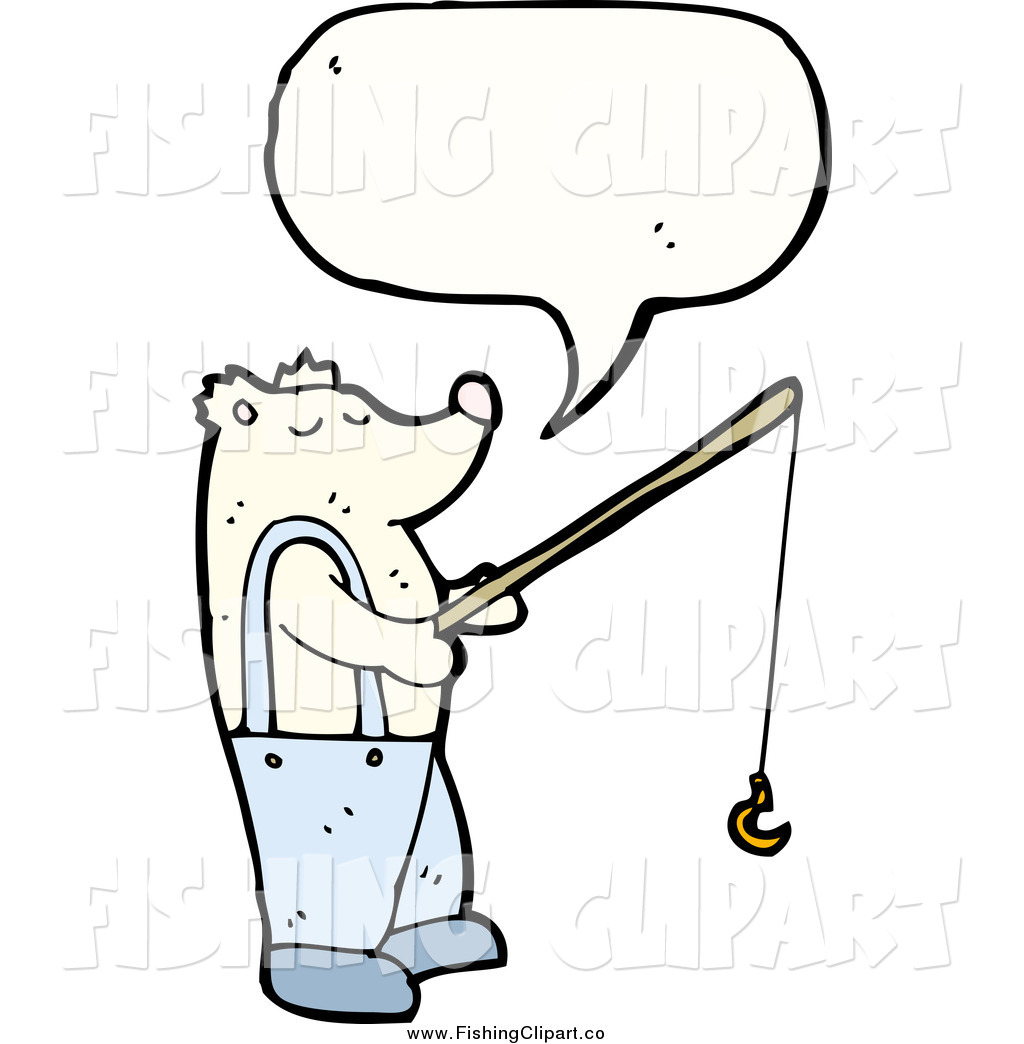 1024x1044 Clip Art Of A Talking Polar Bear Holding A Fishing Pole By