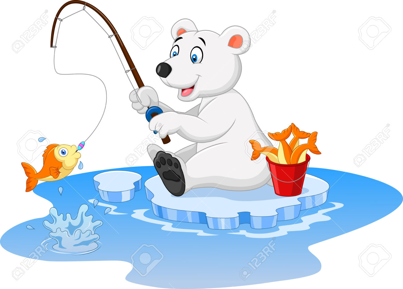 1300x934 Polar Bear Clipart Fishing