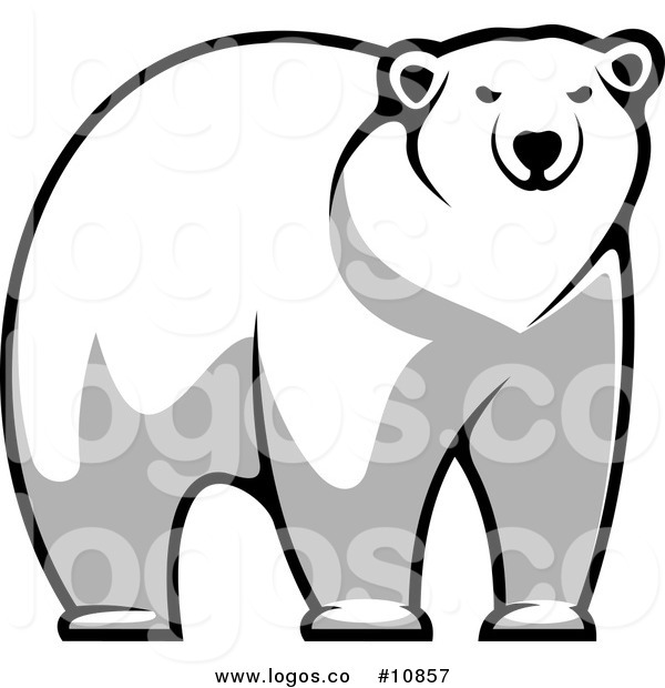 600x620 Royalty Free Clip Art Vector Of An Imposing Polar Bear Staring