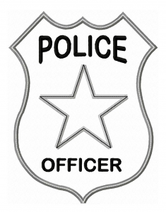 235x300 Police Officer Badge Applique