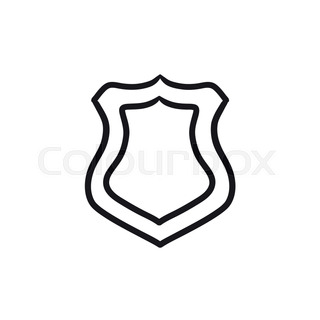 320x320 Police Badge Vector Sketch Icon Isolated On Background. Hand Drawn
