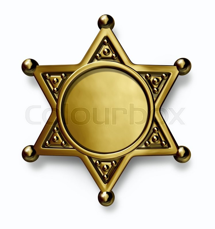 749x800 Sheriff And Police Brass Or Gold Metal Badge With Blank Center As