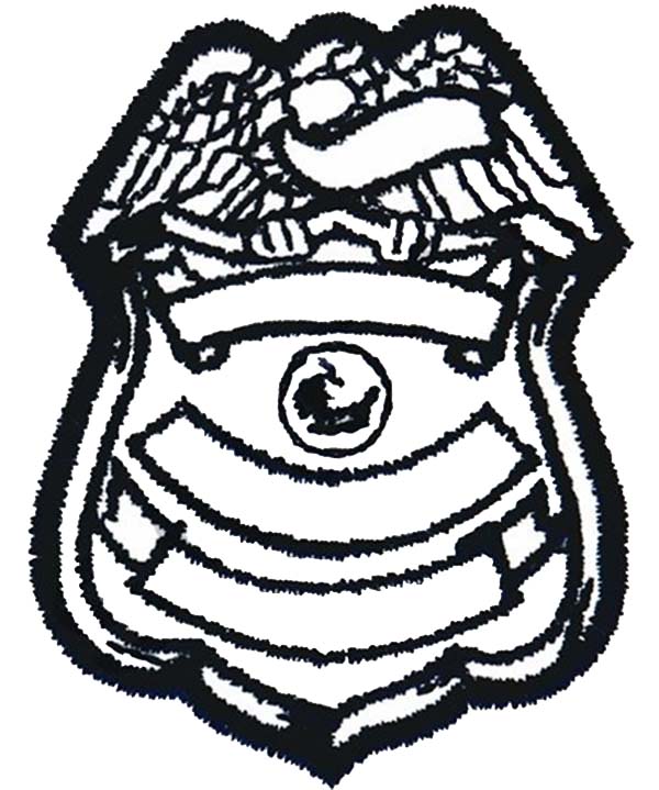 600x719 Blank Police Badge Coloring Page Coloring Sky