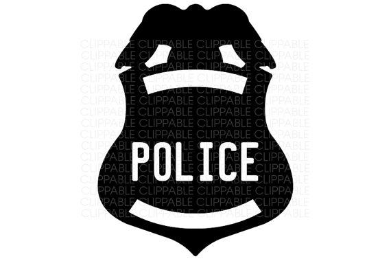 570x380 Police Badge Clip Art Digital Graphics Instant Download
