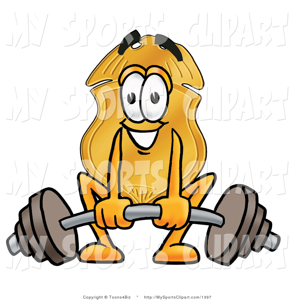 1024x1044 Sports Clip Art Of A Police Badge Mascot Cartoon Character Lifting