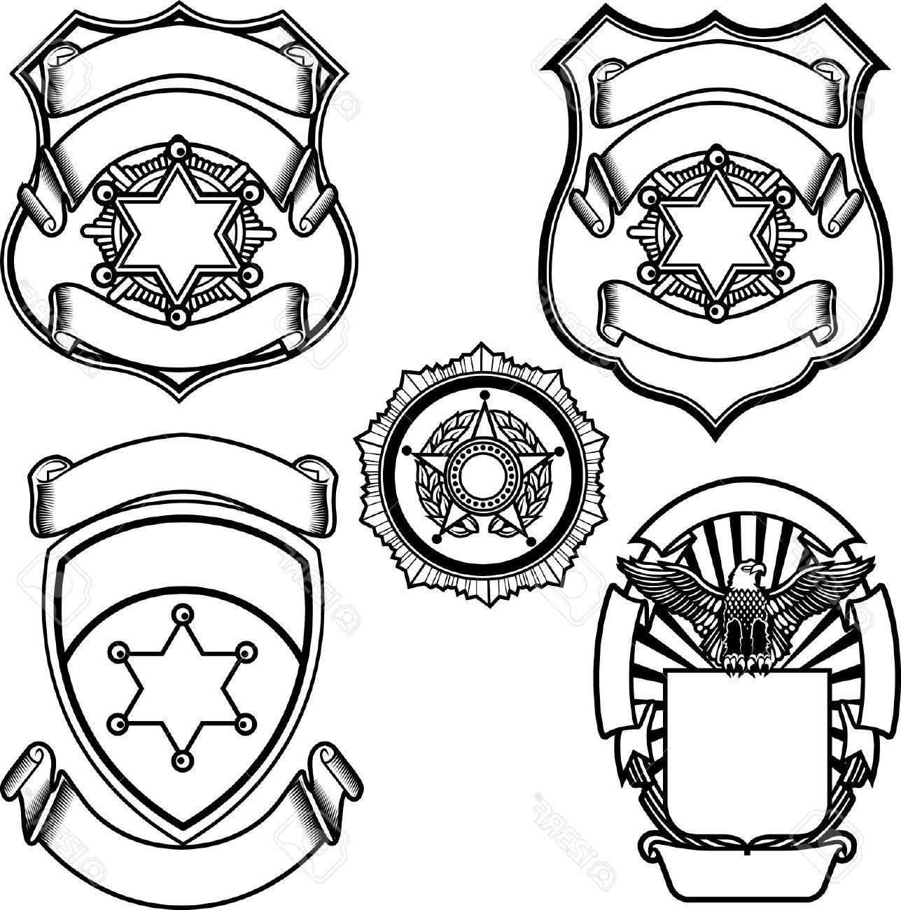 1287x1300 Hd Vector Illustration Of Sheriff Badge Stock Police Design