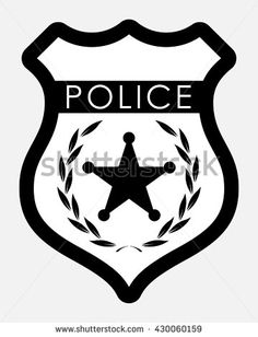 236x308 Police Badge Simple Monochrome Sign. Vector Illustration Isolated