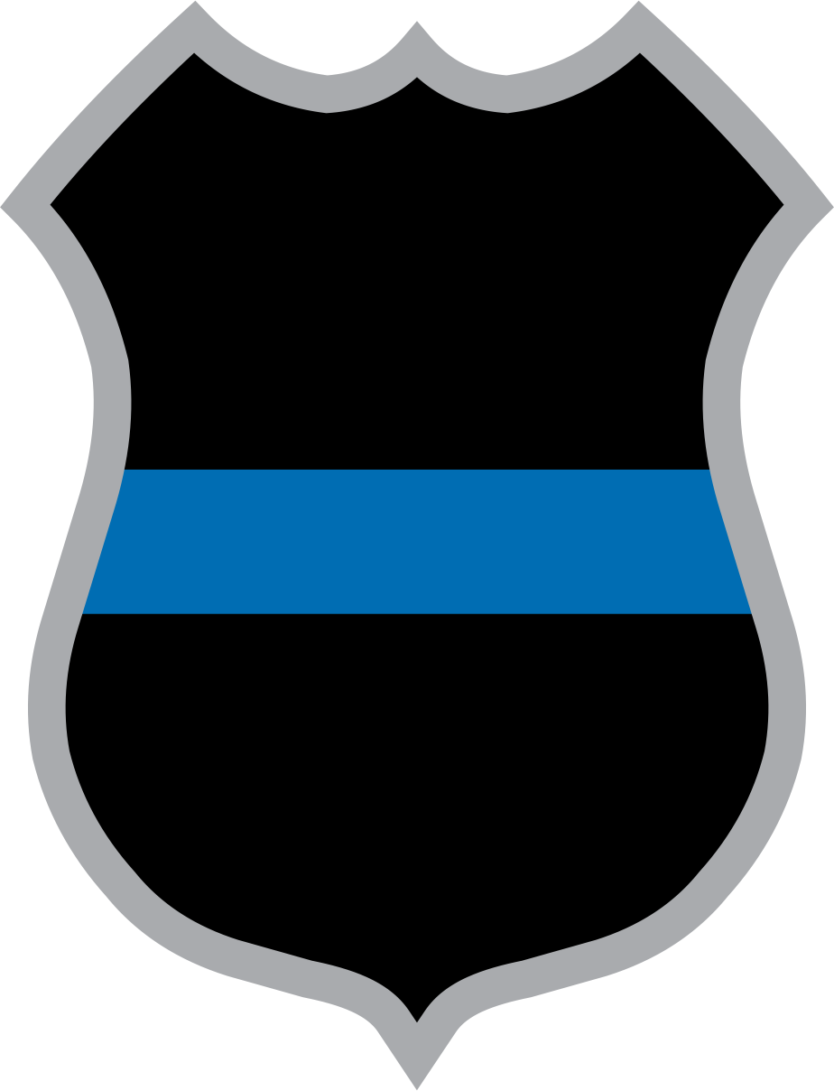 924x1208 Blue Line Police Badge Decal