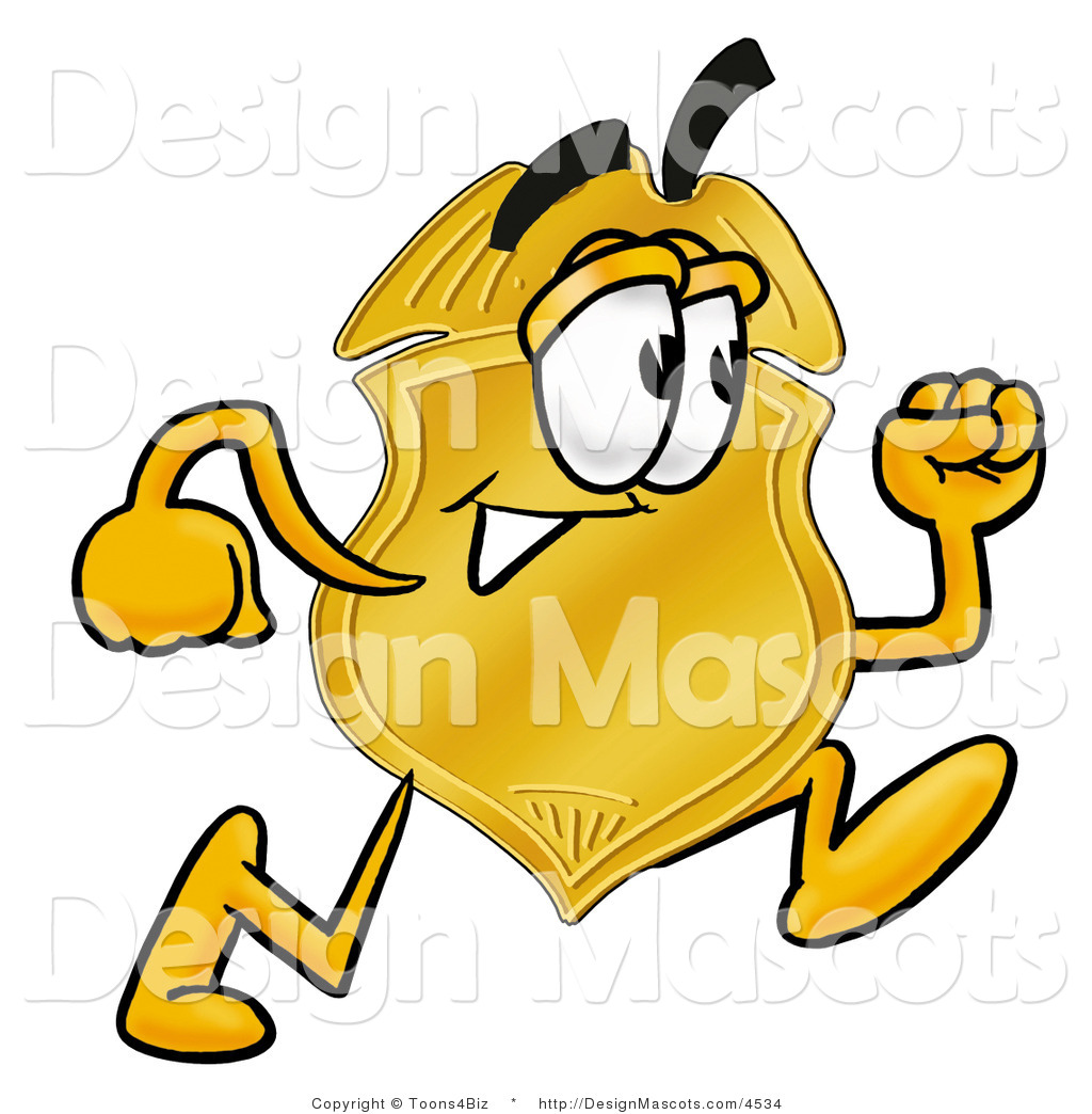 1024x1044 Stock Mascot Cartoon Of A Golden Police Badge Mascot Cartoon