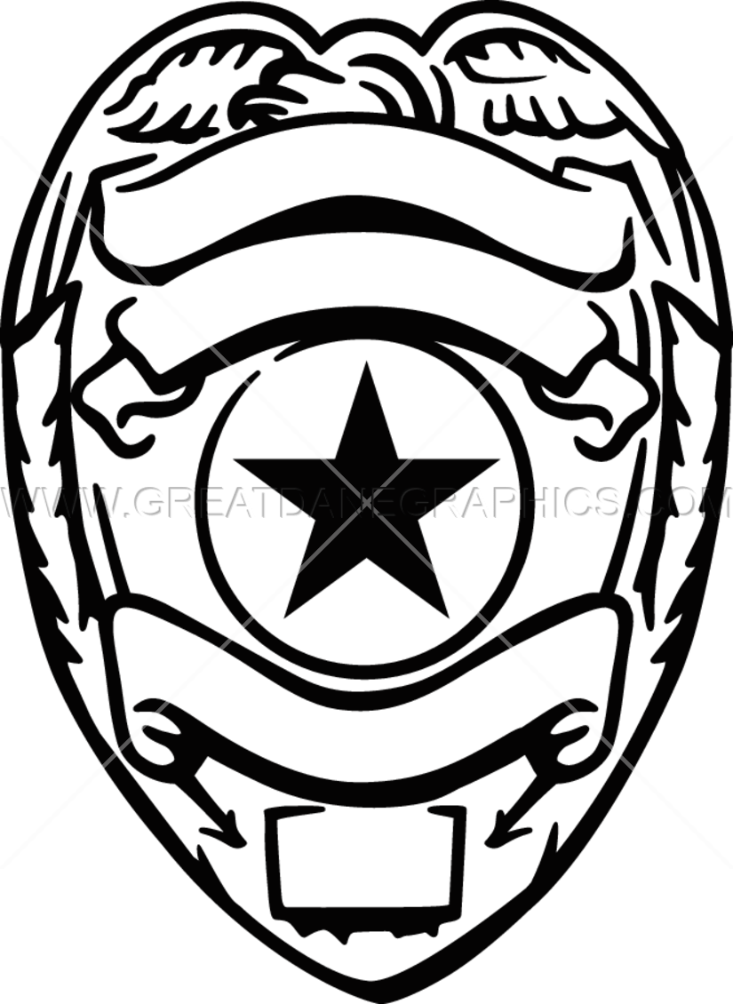 825x1130 Gold Police Badge Production Ready Artwork For T Shirt Printing