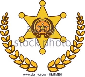 354x320 Gold Police Badge Icon Image, Vector Illustration Stock Vector Art