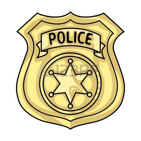 450x450 Police Officer Badge Icon In Outline Style Isolated On White
