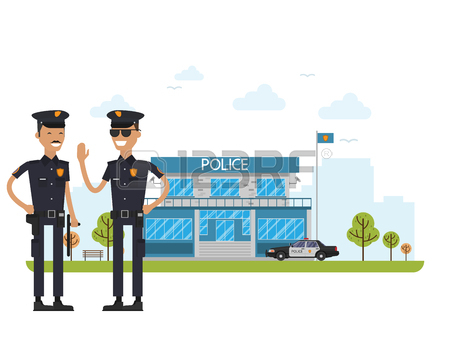 450x338 Figure Police Station Icon Image, Vector Illustration Royalty Free