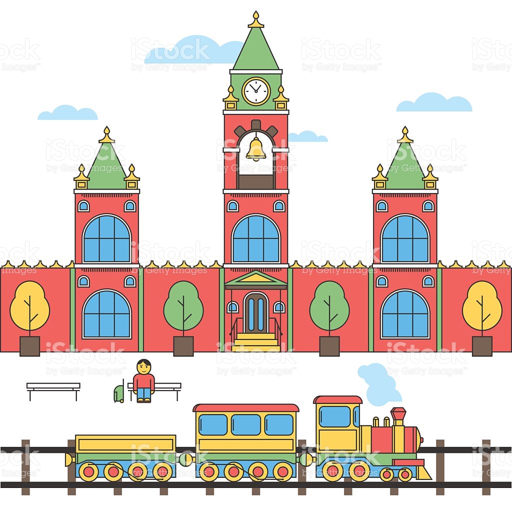 1024x1022 Train Station Clipart Vector