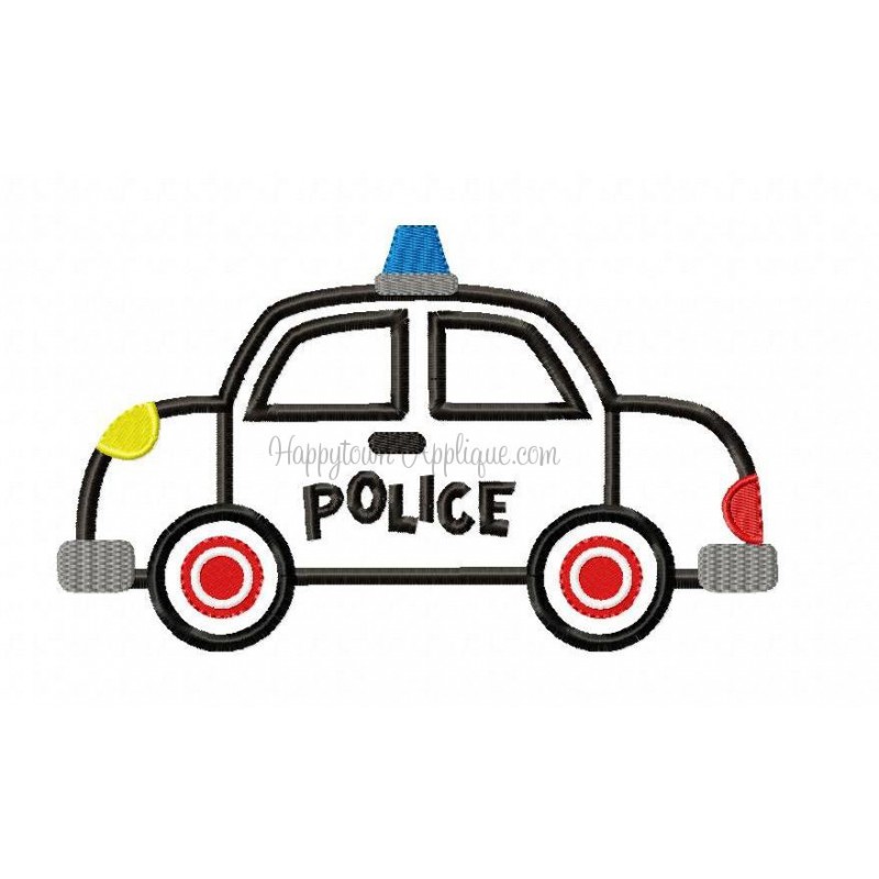800x800 Police Car Applique Design