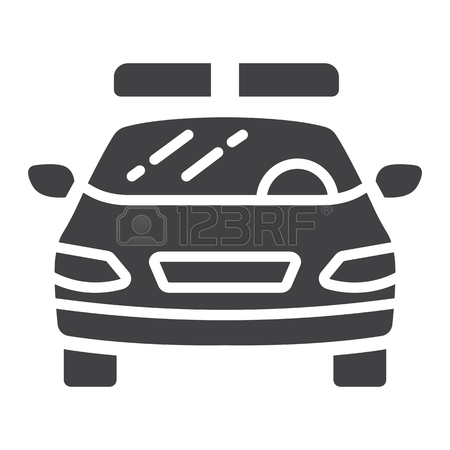 450x450 Police Car Glyph Icon, Transport And Automobile, Cop Sign Vector