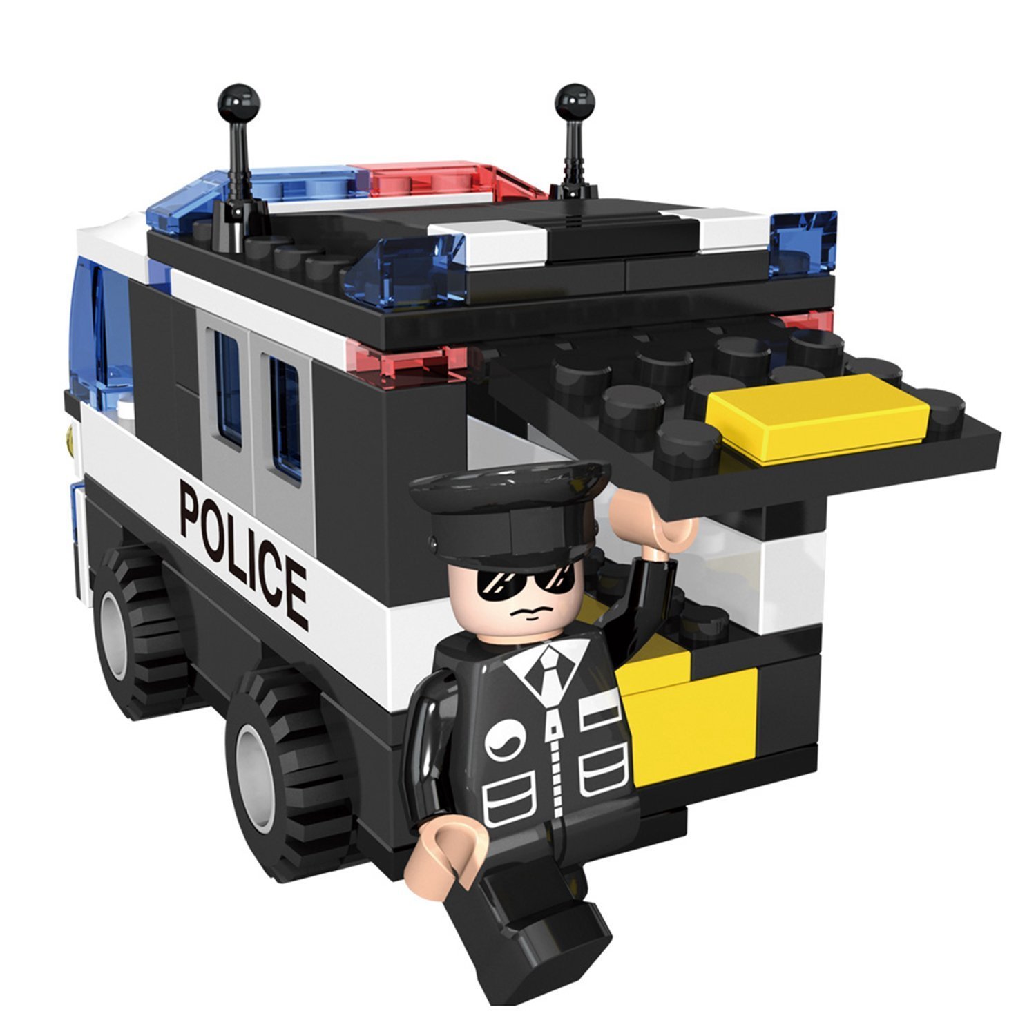 toy police car with policeman