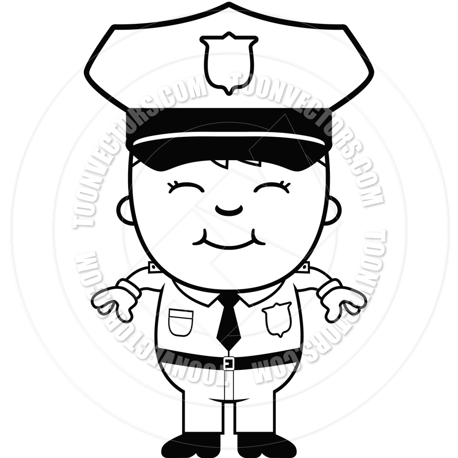 940x940 Boy Police Officer (Black And White Line Art) By Cory Thoman