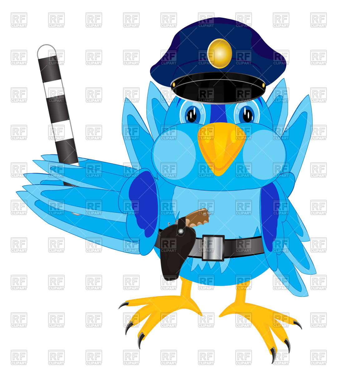 1080x1200 Cartoon Police Bird Royalty Free Vector Clip Art Image