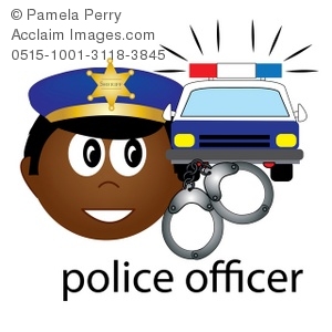 300x300 Art Illustration Of An African American Police Officer Icon