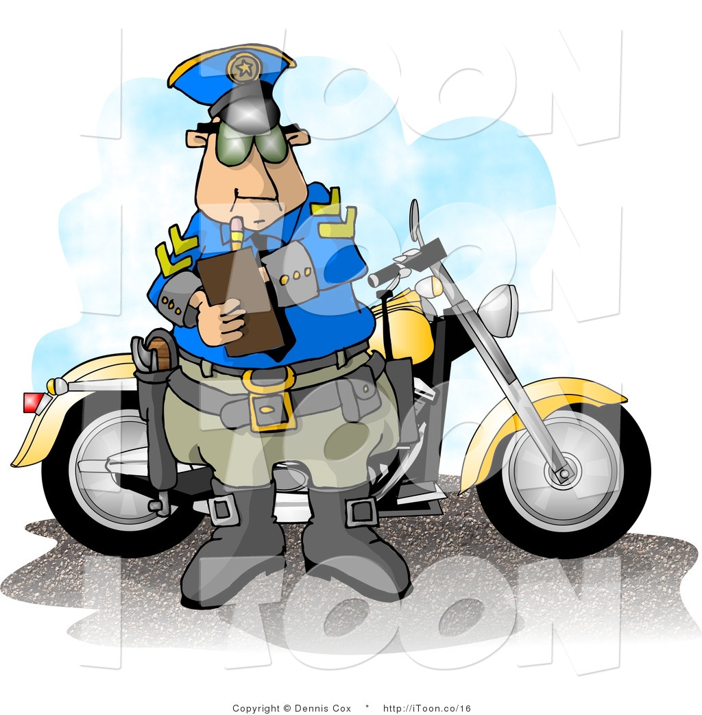 1024x1044 Cartoon Motorcycle Officer Writing Out A Traffic Citationticket