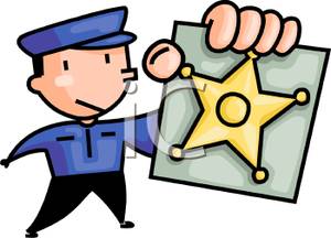 300x216 Policeman Showing His Badge