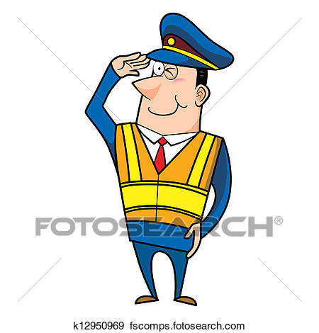 450x470 Clip Art Of Male Cartoon Police Officer K12950969