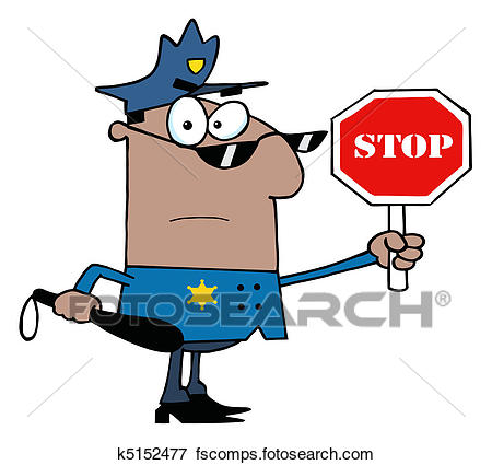 450x425 Clip Art Of African Traffic Police Officer K5152477