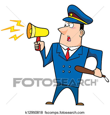 450x470 Clip Art Of Male Cartoon Police Officer K12950818