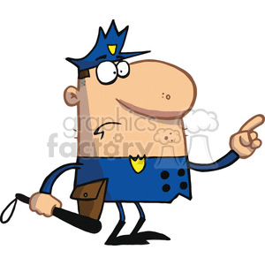 300x300 Royalty Free Police Officer Holding A Baton Pointing Someone Down