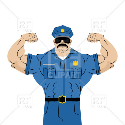 400x400 Strong Police Officer Royalty Free Vector Clip Art Image