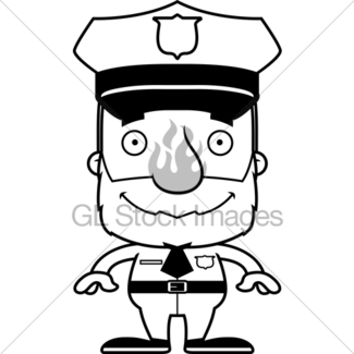 325x325 Cartoon Smiling Police Officer Gl Stock Images