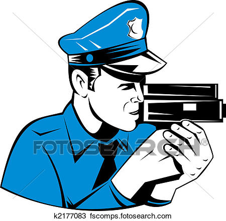 450x441 Drawing Of Police Officer With Speed Camera K2177083