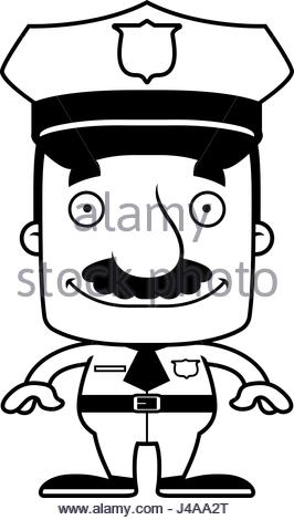 266x470 A Cartoon Illustration Of An Police Officer With A Mustache Stock